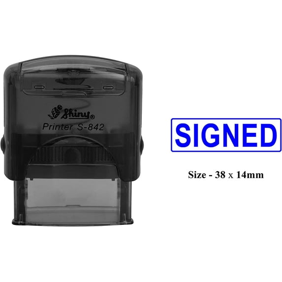 SIGNED Customized Self Inking Rubber Stamp Shiny S-842 Office Stationary Stamp