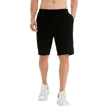 Men's Sportwear Cotton Shorts Running Shorts Leisure Walking Workout Quick Dry Mens Shorts with Side Pocket, Up to Size 3XL Black/Gray