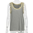 thumbnail image 5 of HAPIMO Women's Summer Tank Tops Sleeveless Shirts for Girls Colorblock Print Tops Round Neck Blouse Daily Basic Camisole Casual Loose Fit Camis Vest Gray L, 5 of 8