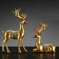 thumbnail image 6 of Statues for Home Decoration Figurines Sculptures Modern Deer Decorations Table Living Room Resin 2pcs Shelf Accents Bookshelf Fireplace Items , en 2Pcs C, 6 of 8
