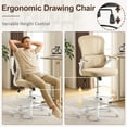 thumbnail image 6 of Zimtown Drafting Chair, Adjustable Tall Office Chair with Flip-up Armrests, Breathable Mesh Desk Chair with Lumbar Support and Footrest,  Khaki, 6 of 9