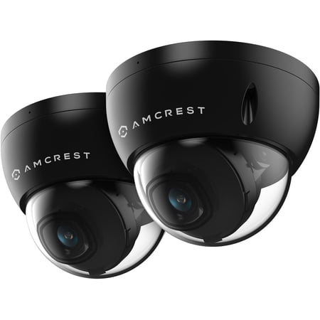 2-Pack UltraHD 4K (8MP) Dome POE IP Camera, 3840x2160, 98ft NightVision, 2.8mm Lens, IP67 Weatherproof, 125° FOV, 256GB MicroSD Recording Black (IP8M-2493EB-AI-V3)