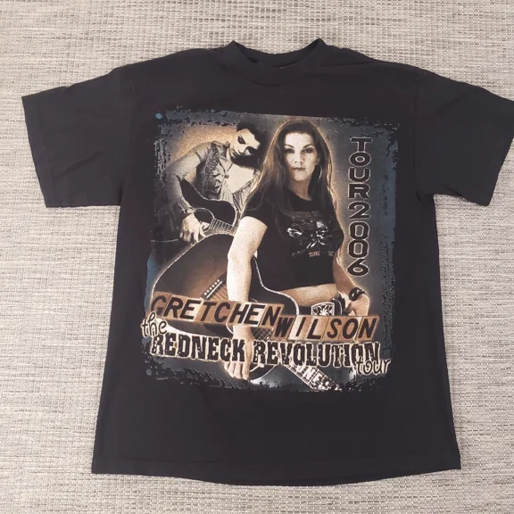 RETRO Vtg Gretchen Wilson In Tour Heavy Cotton S-5XL Black Unisex T Shirt UR447