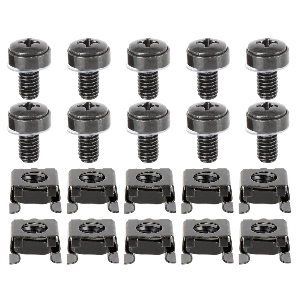 25 Set 6mm Cage Nuts and M6 x 16mm Mounting Screws Bolts for License