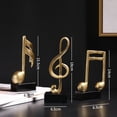 thumbnail image 5 of SPRING PARK 3Pcs Golden Musical Note Figurine Handicraft Piano Ornament Living Room Decor, 5 of 7