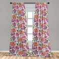 thumbnail image 2 of Floral Window Curtains, Watercolor Design Blossoming Wild Peony Ornamental Spring Love, Lightweight Decor 2-Panel Set with Rod Pocket, Pair of - 28"x84", Salmon Pale Purple and Green, by Ambesonne, 2 of 3