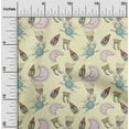 thumbnail image 1 of oneOone Georgette Viscose Light Yellow Fabric Baby Feeder|Moon & Cartoon Sheep Kids Sewing Material Print Fabric By The Yard 42 Inch Wide, 1 of 4