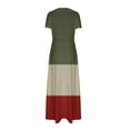 thumbnail image 4 of LOVZFMLL Robe Cheville à Manches Courtes Imprimée à Col Rond pour Femme Vert Armée TG, 4 of 4