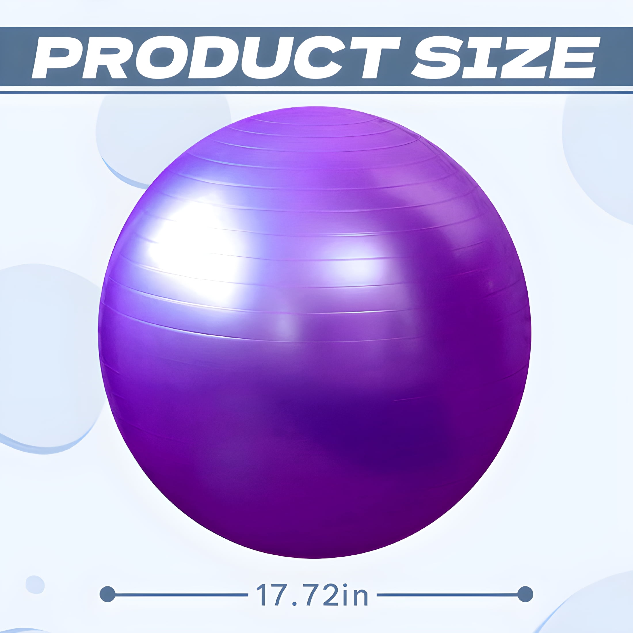 BESTSKY 2026 New Exercise Ball,17.72In Exercise Balls,Safety and Explosion-Proof Workout Ball,For Home Workout,Yoga,Physical Therapy,Purple