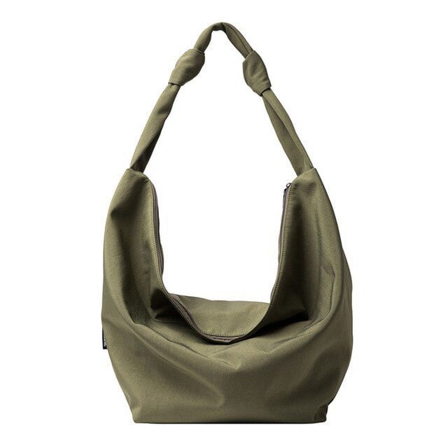 LinYooLi Simple Large Capacity Package For Women Waterproof Nylon Solid Black Shoulder Bags Korea Style Minimalist style Cloty Hobos New