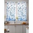 thumbnail image 2 of Blue Polka Dot Curtains 54 Inch Length, Sheer Curtains for Bedroom Living Room Window Modern Art Abstract Watercolor Dot Rod Pocket Voile Drapes Kitchen Curtains Small Half Window 52"x54" 2 Panels, 2 of 7