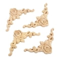 thumbnail image 5 of Exquisite Wooden Rose Applique For Door And Cabinet Embellishment 4Pcs, 5 of 8