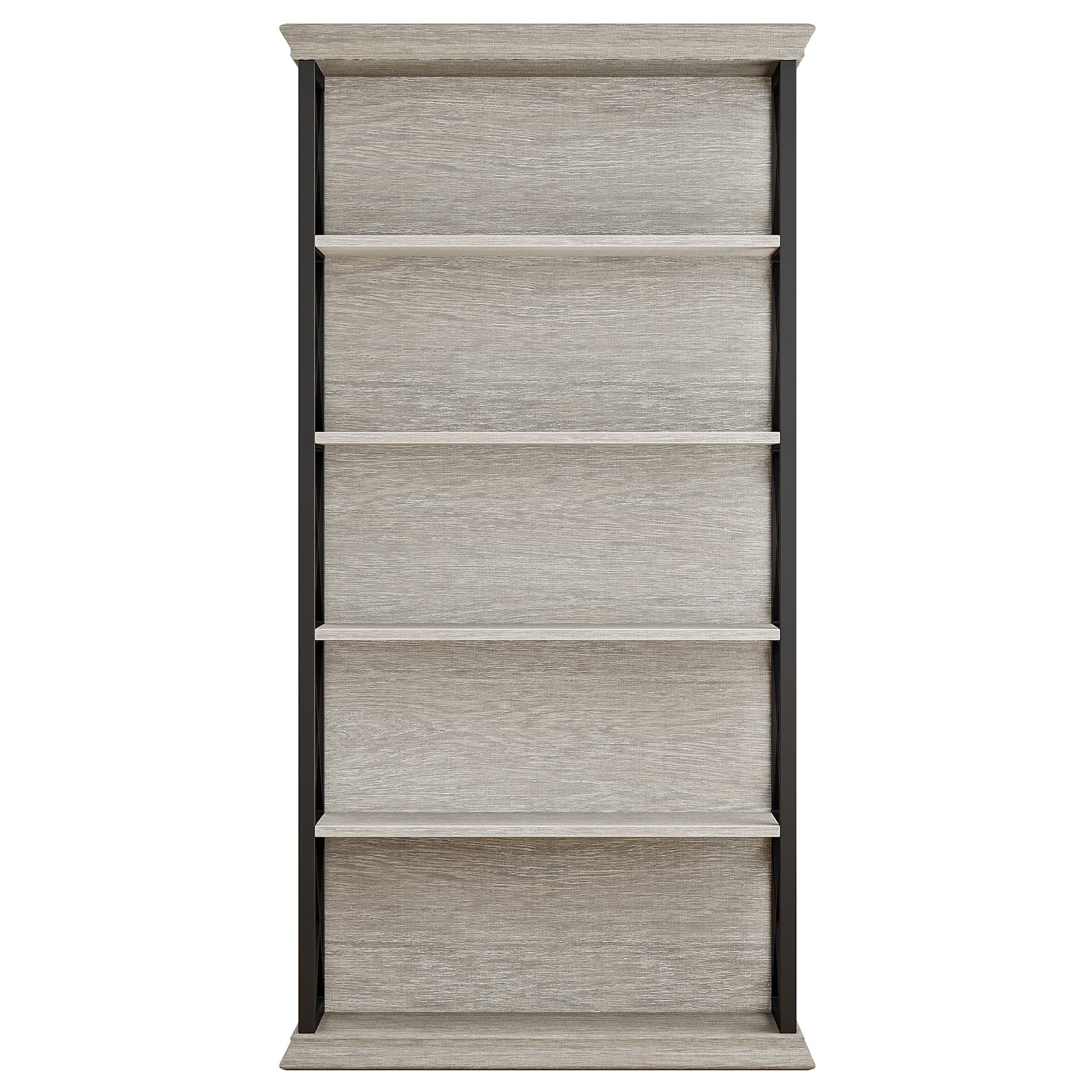 Fnova 71" 5-Tier Tall Bookshelf, Industrial Wood Bookcase with Metal Frame, Floor Standing Display Storage Shelves for Home Office, Living Room, Bedroom