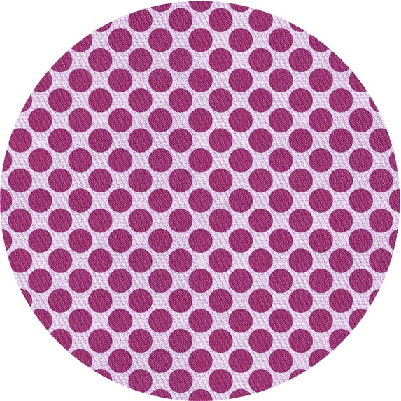 Ahgly Company Machine Washable Indoor Round Transitional Deep Pink Area Rugs, 3' Round