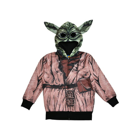 Boys Star Wars Yoda Halloween Costume Hoodie Jacket w/
