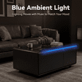 thumbnail image 6 of LIVTAB Smart Coffee Table, 23" D x 41.5" W x 18.1" H, Living Room Table with Built in Fridge and Speakers, Smart Table with 15W Wireless Charging, USB Chargers and 110V Outlets, Black, 6 of 8
