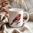 thumbnail image 5 of Bird Watching Mug, Red Crossbill Song Bird Mug, 11oz or 15oz White Ceramic Coffee Mug Gift for Bird Watchers, 5 of 9