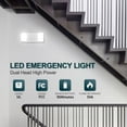 thumbnail image 2 of 6 Pack LED Emergency Lights with Battery Backup, Two Square Heads Commercial Emergency Lights, UL Listed For Damp Location,AC 120/277V, Hardwired Emergency Lights For Business, 2 of 6