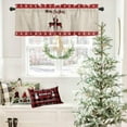 thumbnail image 4 of Red Plaid Elk Deer Reindeer Christmas Kitchen Curtain Valance, Window Curtain Valance Rod Pocket, 1 Panel Valances Window Treatment for Living Room Bedroom Bathroom Cafe Xmas Decor (54x18 Snowflake), 4 of 6