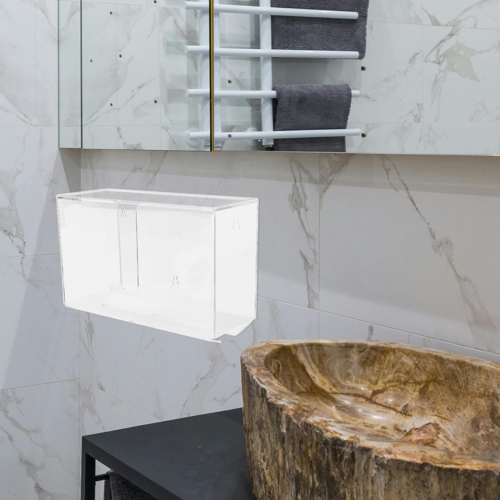 Soimiss Plastic Wall Mount Paper Towel Dispenser with Clear Cover for Bathroom and Kitchen Use