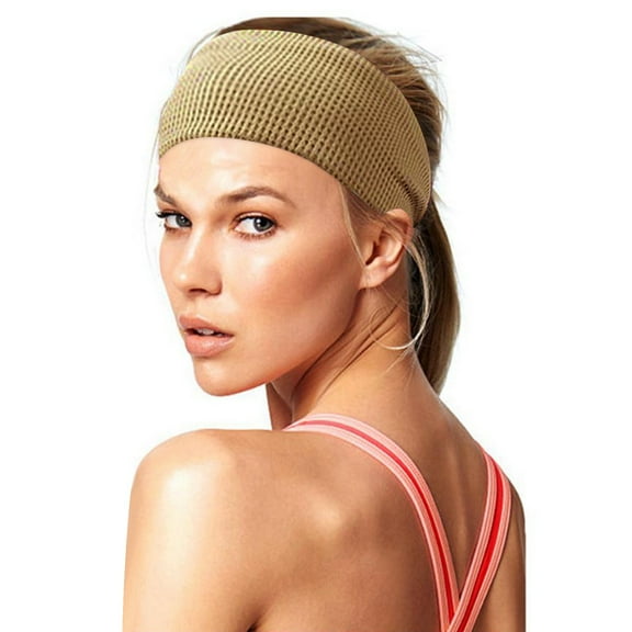 beishanbush Heardband Wide Headbands for Women Headbands for Girls Boho Headband Knotted Solid Yoga Sports Elasticity Fashion Headband Beige