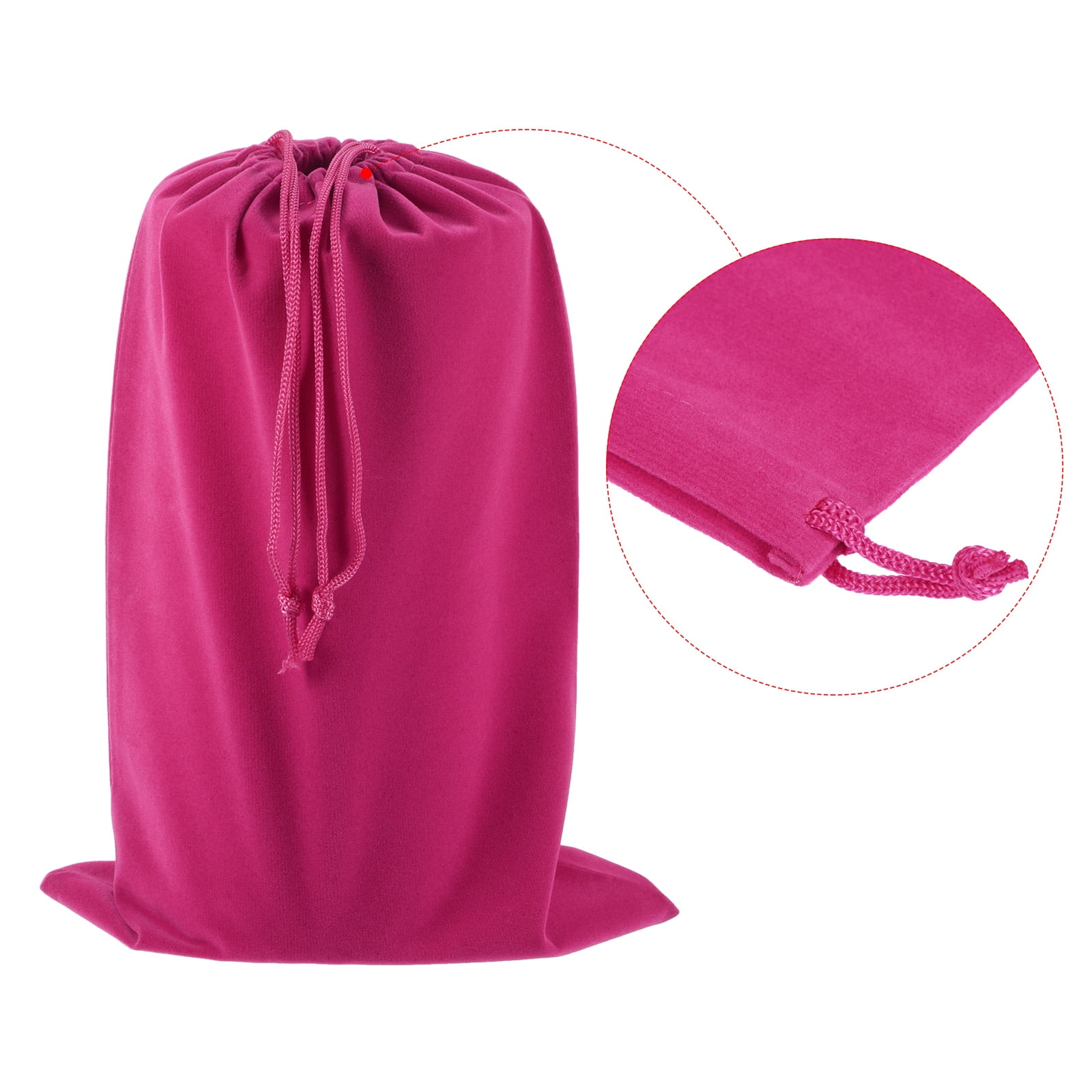 Unique Bargains Microfiber Pouch Storage Drawstring Gift Bags Rose Red 20x30