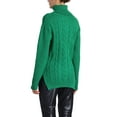 thumbnail image 3 of INSPIRE CHIC Women's Cable Knit Sweaters High Low Split Long Sleeve Turtleneck Jumpers, 3 of 5