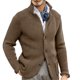 thumbnail image 4 of Chaqueta De Hombre De Color Puro Informal Transpirable Cuello Levantado Cuello En V Chaqueta De Hombre Mantenimiento Cálido Para Fiestas Y Viajes ANGGREK Ropa, 4 of 6