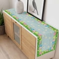 thumbnail image 4 of Green Easter Table Runner 36 Inches Long Farmhouse Dress Scarves, Spring Floral Eggs Elegant Pastoral Wooden Dining Tablerunner for Coffee Table/Kitchen Island/Party Décor, Small 13" x 36", 4 of 8