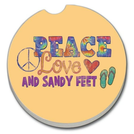 CounterArt Sandy Feet 1 pack Absorbent Car Coaster 2.6 inch Round