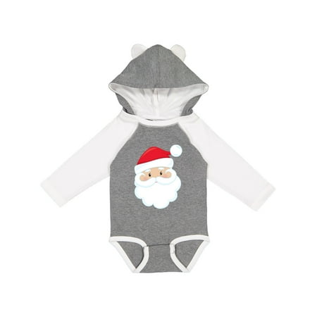 

Inktastic Santa Claus Smiling Santa Red Hat White Beard Gift Baby Boy or Baby Girl Long Sleeve Bodysuit