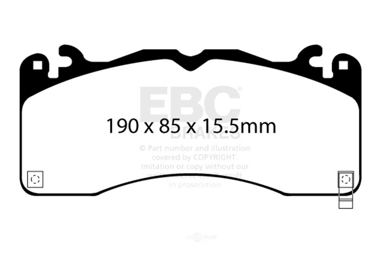 EBC Brakes Yellowstuff 4000 Series Street and Track Brake Pad Set Fits select: 2015-2022 FORD MUSTANG, 2023 FORD MUSTANG GT