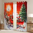 thumbnail image 2 of jejeloiu Cute Santa Claus Curtains Pack of 2 (42x84 Each),Christmas Carriage Curtains Blackout,Christmas Reindeer Tree Bedroom Curtains For Child,Microfiber Bedroom Decor, 2 of 6