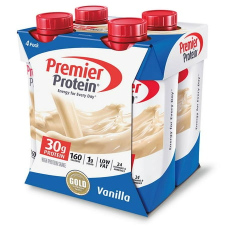 Premier Protein Shake, Vanilla, 30g Protein, 11 Fl Oz, 4 (Best Protein Shakes For Athletes)