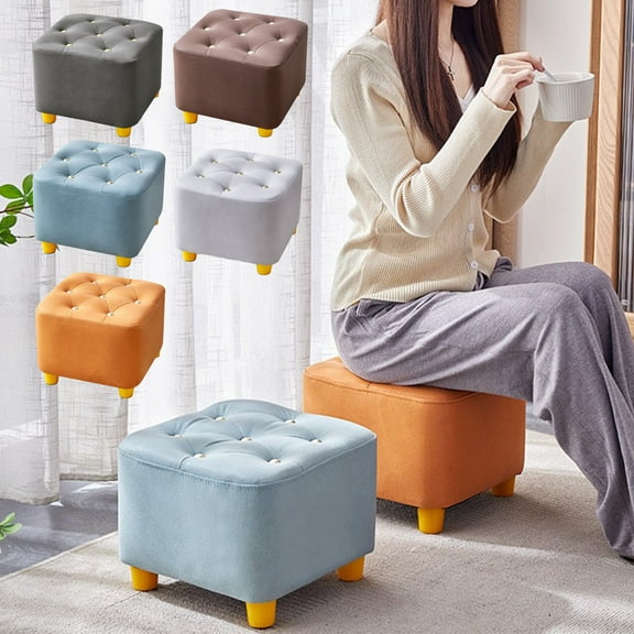 YOTQUSKI Small Ottoman Stool, Small Stool Chair, Low Stool, Small Stools to Sit on, Comfortable Seating for Living Room, Home, Kitchen, Garden