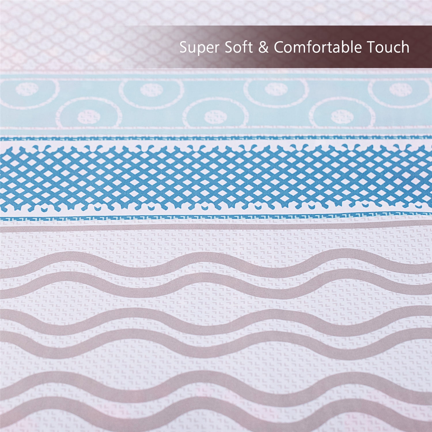 JML Queen Size Duvet Cover Set 3 Piece-Printed Microfiber Comforter Cover with Zipper Closure