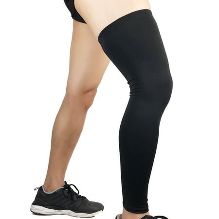 1Pcs Compression Leg Sleeve for Men Women, Sports Full Length Leg Protector for Basketball Football Sports Color:Black