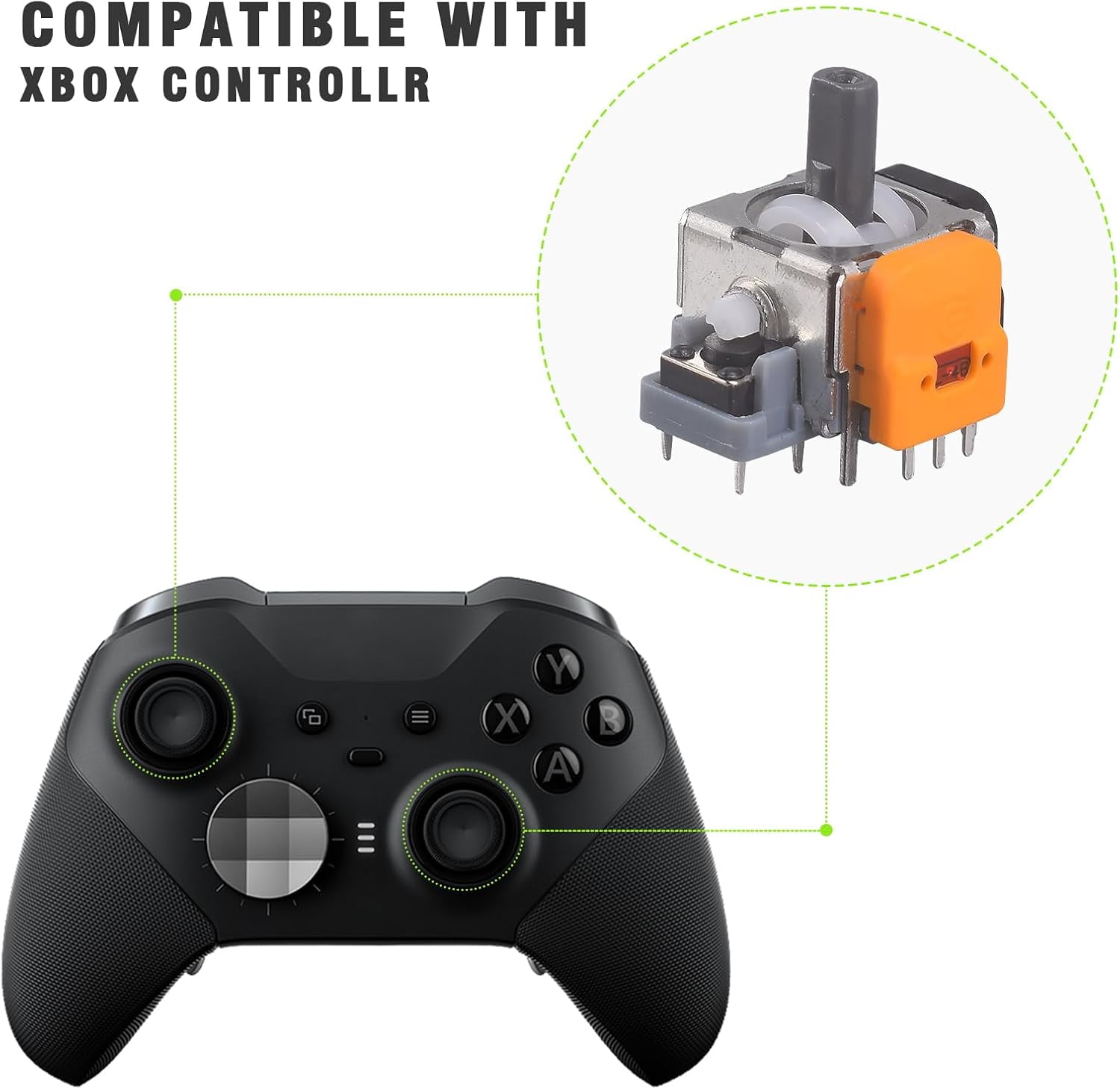 Qualitied Hall Effect Joystick Analog Stick Replacement for Xbox/PS5/PS4/Switch Pro-10 Packs. (10 Packs for Xbox)