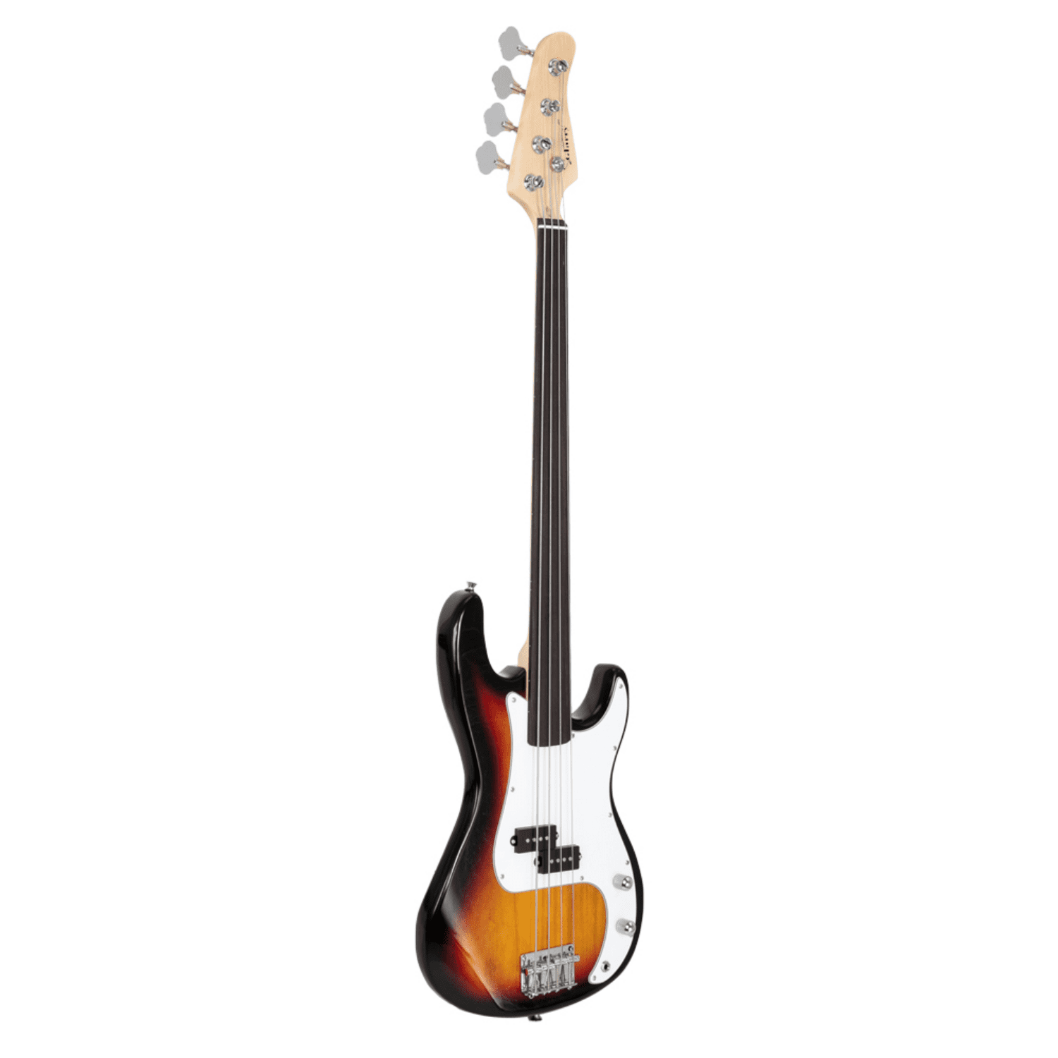 Hassch 4 String Electric Bass Guitar with Bag and Strap, Full Size Bass Kit with Plectrum, Amp Wire and Spanner Tool for Beginners, Sunset Color