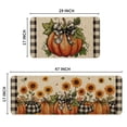 thumbnail image 6 of Sm:)e Pumpkin Bow Sunflower Linen Fall Kitchen Rugs and Mats, 17x29Inch and 17x47 Inch, Non Slip Mat for Porch Patio Hallway, 6 of 6
