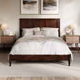 thumbnail image 2 of Charlotte Queen Solid Wood Low Profile Platform Bed in Walnut, 2 of 13
