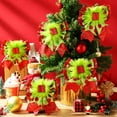thumbnail image 5 of Dalrosia 12PCS Red Green Christmas Bows Christmas Tree Decoration Lime Green Wreaths Velvet Bow Tree Topper with Fluffy Ornaments for Xmas Party, 5 of 5