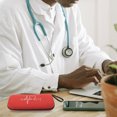 thumbnail image 4 of FRCOLOR Stethoscope Box 1pc Stethoscope Case Portable Bag Shockproof Stethoscope Box Multifunctional Portable Stethoscope Case Compatible for 3M Litш (Red),11.22"X4.33"X2.56", 4 of 4