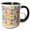 Black/White, variant on 3drose, Colorful Hippie Girly Flower Shapes Pattern, 15oz Two-tone Black Mug