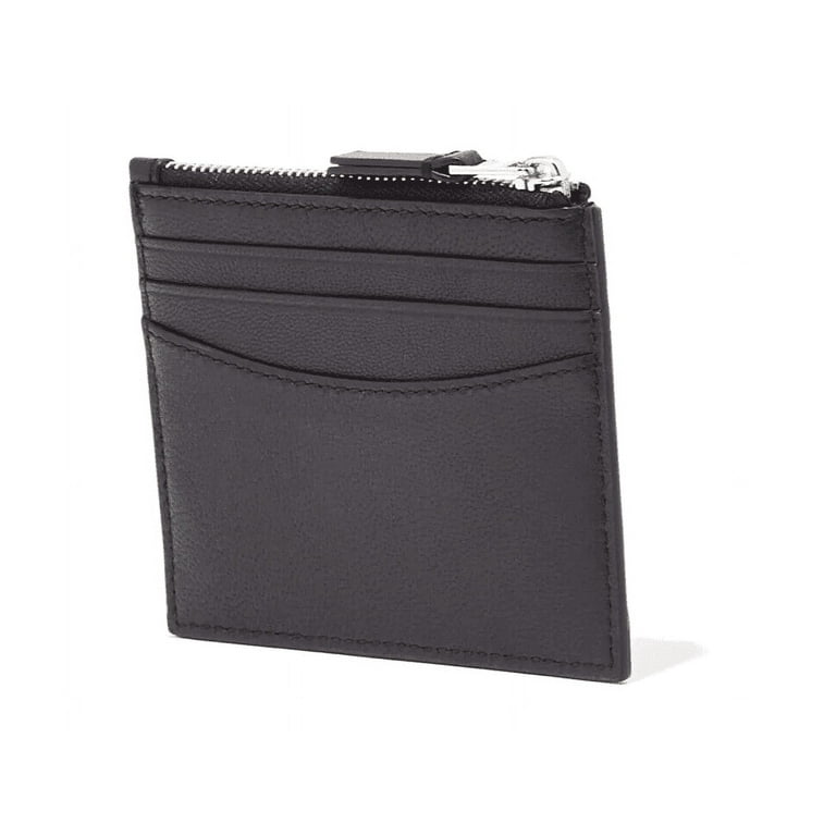 Marc Jacobs The Top Zip Card Case Wallet Leather Black Gold $95