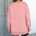 thumbnail image 4 of Mohiass Womens Oversized Sweatshirt V Neck Long Sleeve Tunic Lightweight Pullover 2025 Fashion Loose Cozy Tops Pink S, 4 of 4