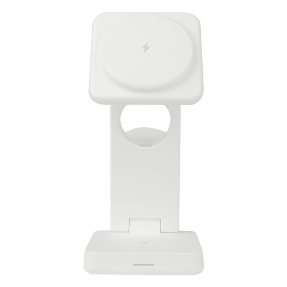 ZSOU 3-in-1 Foldable Magnetic Charging Station for Multiple Devices, Wireless Phone Charger & Apple Watch Charger Stand, White