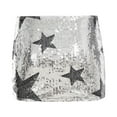 thumbnail image 6 of Letdown Silver Women's Sequin Bodycon Mini Skirt Elastic Waist Glitter Tight Club Party Sparkly Short Skirt (White, M), 6 of 8