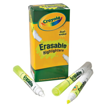 Crayola Dual Ended Erasable Highlighter - Yellow, Pack of 