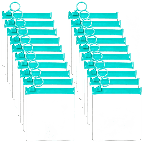 DESIGNICE Clear Jewelry Storage Bags with Pull Tab,Reusable Anti-Tarnish Pouches for Travel,Organizer Bag for Necklace Earring Ring Bracelet,Green 3.5X4.3"